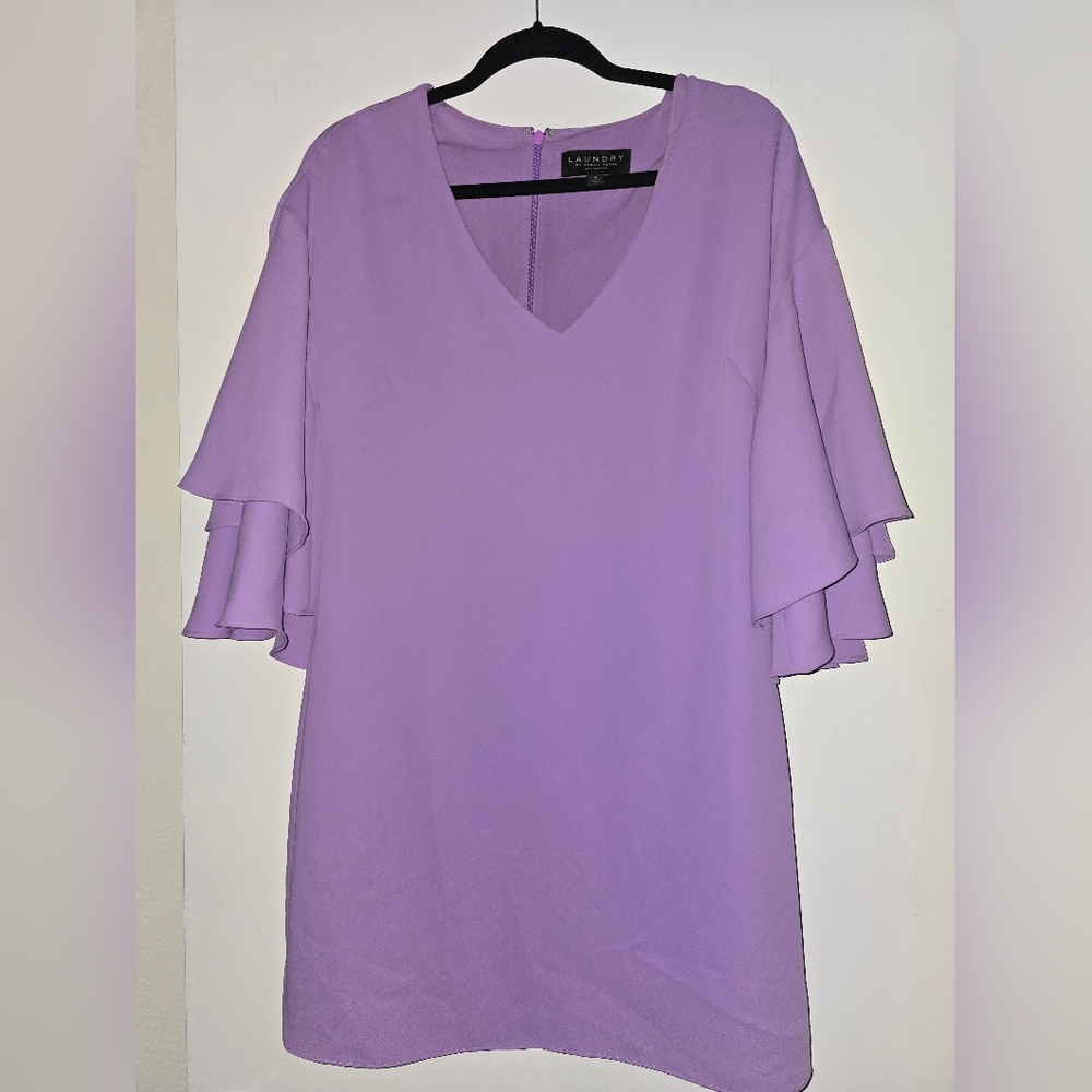 Lavender Ruffled Sleeve Dress